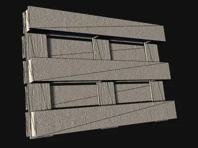 Prop WoodenPallet Low-poly 3D model