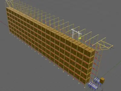 ASRS Double Deep and Rack System 3D designed model 3D model