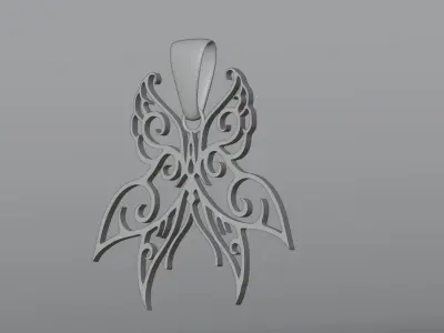 Pendant 4 with wings 3D model