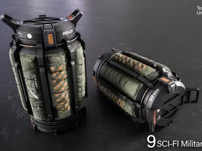 Sci-fi Military Crates Low-poly 3D model