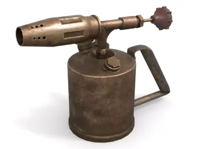 Blowtorch 3 brass gas can Low-poly 3D model