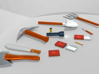 Low poly survival pack Low-poly 3D model