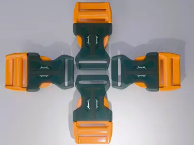 Futuristic Dual-Color Buckle Clip 3D model