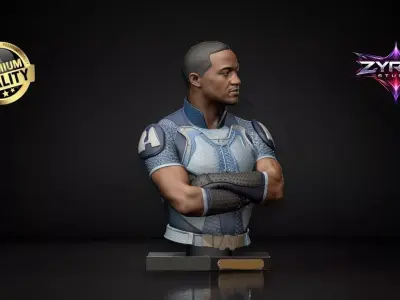 A-Train Bust STL The Boys 3D Print Sculpture Collector Model 3D print model