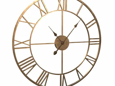 Vintage Roman Numeral Wall Clock 3D model