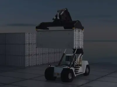 Reach Stacker Container Handler Realistic Industrial Vehicle 3D model