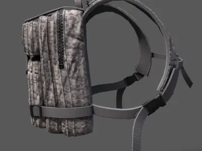 Backpack military  Low-poly 3D model
