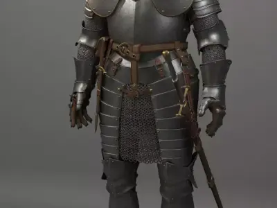 Knight medieval armor 3D model purchase