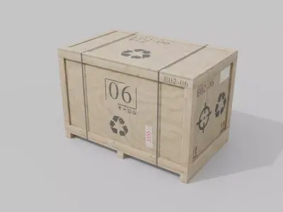 Rectangular Wooden Crate - Customizable Shipping Box Low-poly 3D model