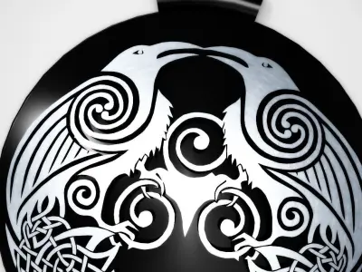 Crow Pagan Necklace Low-poly 3D model