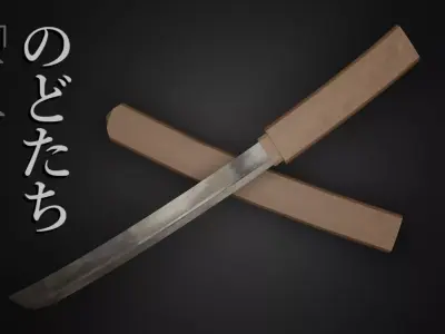 Tanto Nodotachi Japanese Short Katana Low-Poly Low-poly 3D model