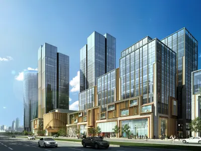 3Dmax fashion city commercial square building 89 3D model