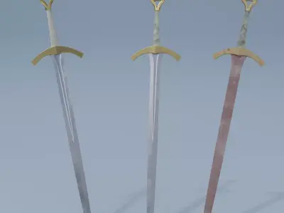 Sword pair of swords Low-poly 3D model