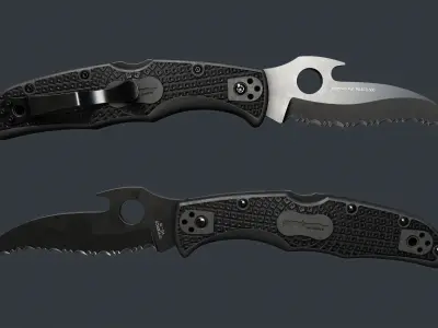 Spyderco Matriarch 2 Lightweight Folding Knife PBR Game Ready Low-poly 3D model