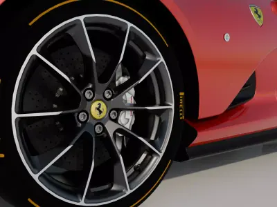 Ferrari 812 Competizione 2021 High Detail Game Ready Cinematic Low-poly 3D model