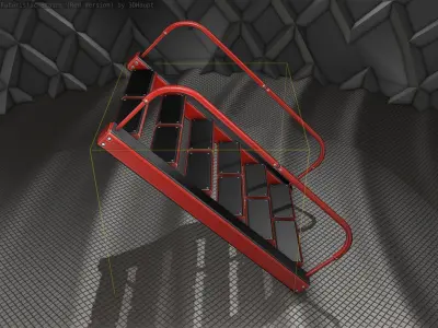 Sci-Fi Stairs -  19 - Red Version  Low-poly 3D model