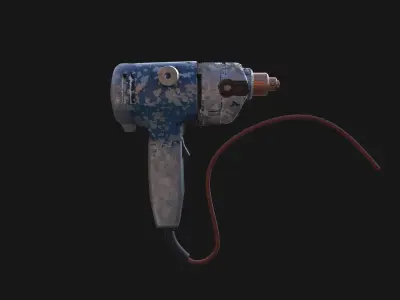 Drill Game Ready electric Low-poly 3D model