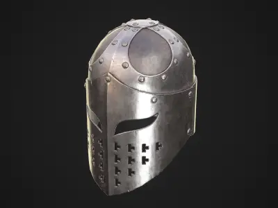 Knight Helmet 02 Low-poly 3D model