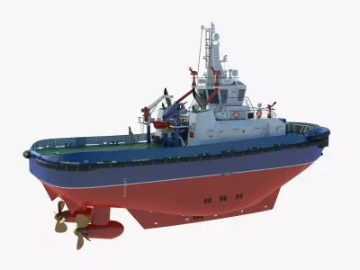 Icebreaker Harbor Tug  Realistic Detailed 3D Model 3D model