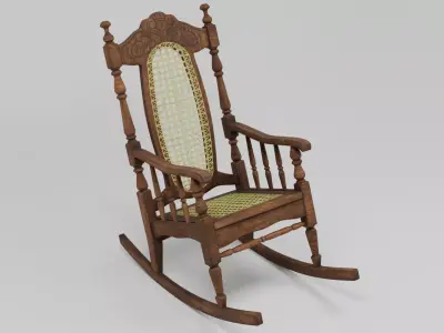 Rocking chair 3D model 2