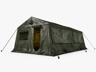 Military Army Frame Tent Low Poly Low-poly 3D model