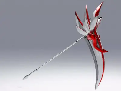 Crimson Winged Scythe Low-poly 3D model