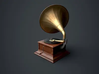 Gramophone Low-poly 3D model