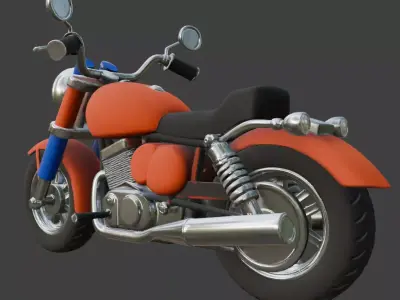 Cartoon Motorcycle 3D Model 3D model shop