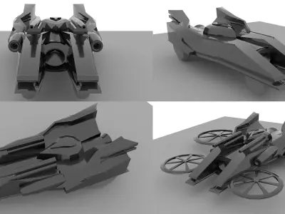 Batmobile lego jet fighter Free low-poly 3D model