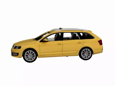 Skoda Octavia Taxi Sedan City Transport Vehicle Model 3D model