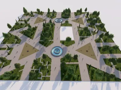 public park-Private Park Landscape -Park Center 3D model buy