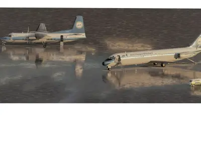 Fokker F-27-200 and Douglas DC-9S 3D model