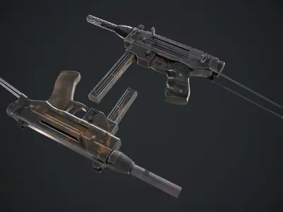 Brisk gun Low-poly 3D model