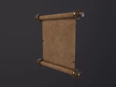 Old Paper Scroll 3D Model Low-poly 3D model