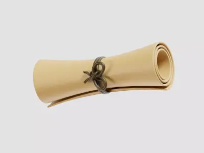 Paper Scroll Low-poly 3D model