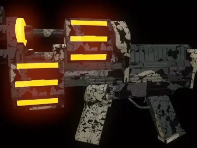 Submachine Gun Low-poly 3D model
