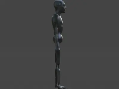 Low Poly Dystopian Android Character Low-poly 3D model