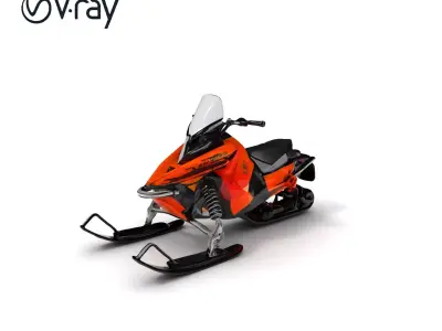 Snowmobile Model Pack with Detailed Design Low-poly 3D model