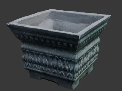 Decorative Stone Planter 3D Scan Low-poly 3D model