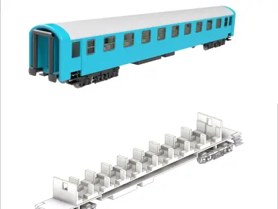 Ap long distance train wagon of MAV - TT scale 3D print model