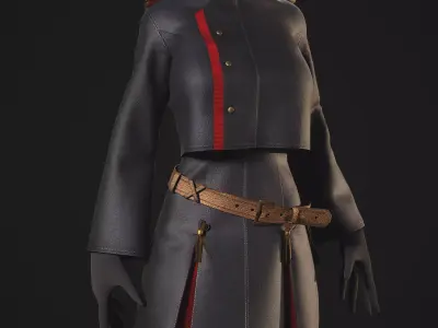 women military uniform Free 3D model