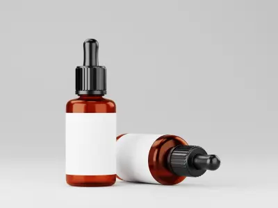 Realistic Dropper Bottle Model with Custom Label Space 3D model
