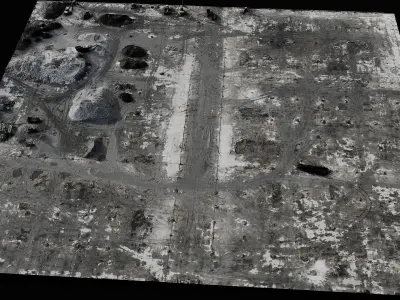 construction site concrete terrain storage area scan Low-poly 3D model