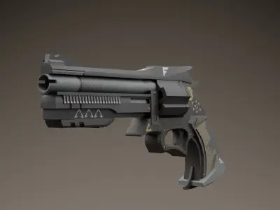Revolver gun wolfsbane Free low-poly 3D model