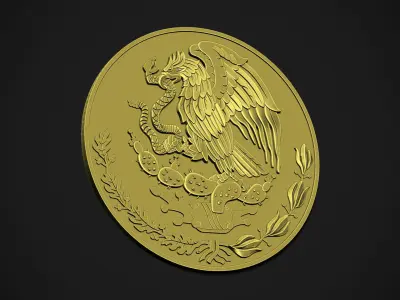 Mexican Eagle Coin 3D print model