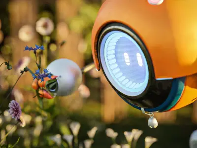 Gardener Bot-Futuristic Agricultural Rigged in Blender 3D model