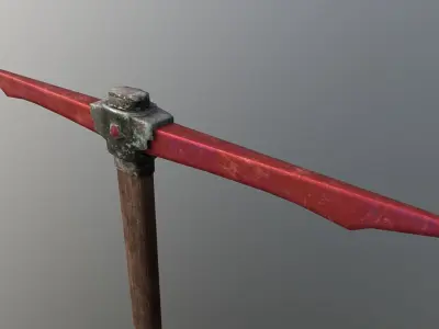 Pickaxe - Ruby Low-poly 3D model