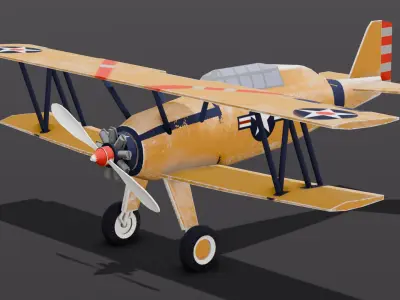 Airplane 3D Model Low-poly 3D model