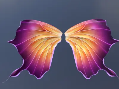  Batterfly  Wings 3D Model High Quality  Wing for Animation   Low-poly 3D model