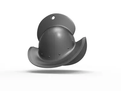 Conquistador helmet keychain 3D print model